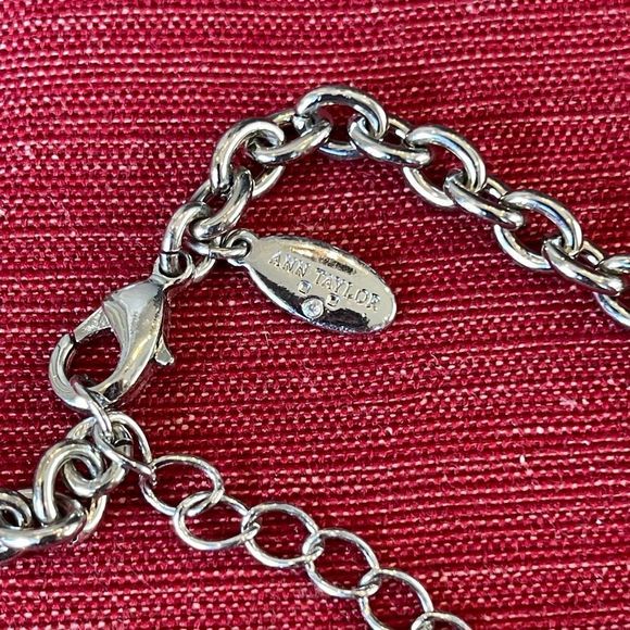 Ann Taylor Multi Chain hammered silver tone necklace - Picture 4 of 4